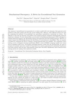Distributional Discrepancy: A Metric for Unconditional Text Generation