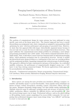 Foraging-based Optimization of Menu Systems