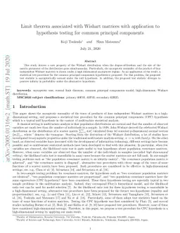 Limit theorem associated with Wishart matrices with application to
  hypothesis testing for common principal components