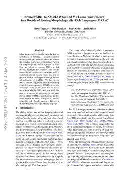 From SPMRL to NMRL: What Did We Learn (and Unlearn) in a Decade of
  Parsing Morphologically-Rich Languages (MRLs)?