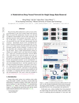 A Model-driven Deep Neural Network for Single Image Rain Removal