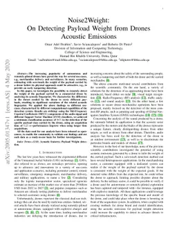 Noise2Weight: On Detecting Payload Weight from Drones Acoustic Emissions