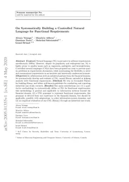 On Systematically Building a Controlled Natural Language for Functional
  Requirements