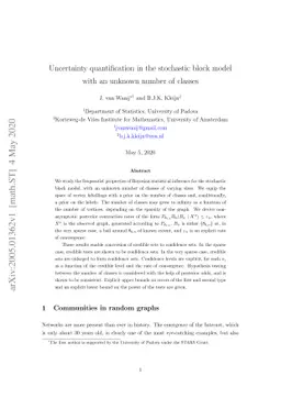 Uncertainty quantification in the stochastic block model with an unknown
  number of classes