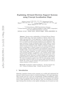 Explaining AI-based Decision Support Systems using Concept Localization
  Maps