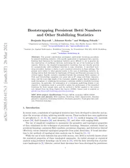 Bootstrapping Persistent Betti Numbers and Other Stabilizing Statistics