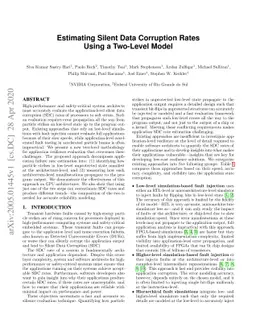 Estimating Silent Data Corruption Rates Using a Two-Level Model