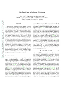 Stochastic Sparse Subspace Clustering