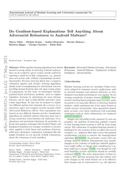 Do Gradient-based Explanations Tell Anything About Adversarial
  Robustness to Android Malware?