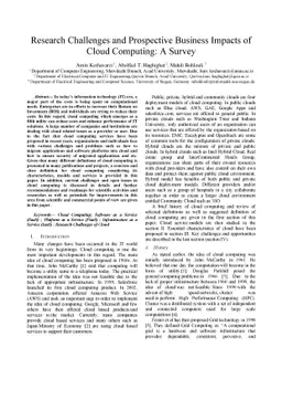 Research Challenges and Prospective Business Impacts of Cloud Computing:
  A Survey