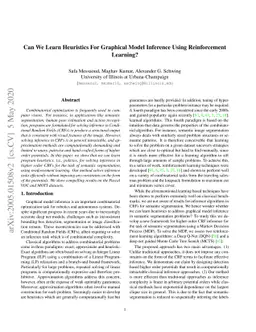 Can We Learn Heuristics For Graphical Model Inference Using
  Reinforcement Learning?