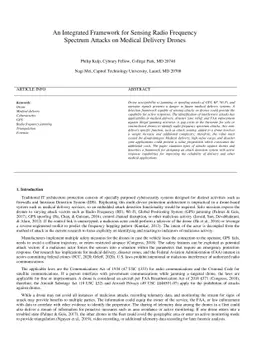 An Integrated Framework for Sensing Radio Frequency Spectrum Attacks on
  Medical Delivery Drones
