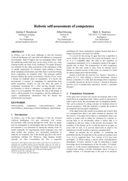Robotic Self-Assessment of Competence