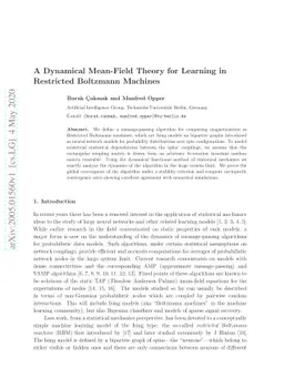 A Dynamical Mean-Field Theory for Learning in Restricted Boltzmann
  Machines