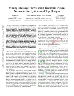 Mining Message Flows using Recurrent Neural Networks for System-on-Chip
  Designs