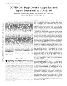 COVID-DA: Deep Domain Adaptation from Typical Pneumonia to COVID-19