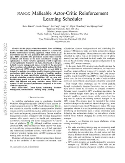 MARS: Malleable Actor-Critic Reinforcement Learning Scheduler