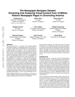 The Newspaper Navigator Dataset: Extracting And Analyzing Visual Content
  from 16 Million Historic Newspaper Pages in Chronicling America