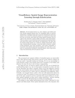 VisualEchoes: Spatial Image Representation Learning through Echolocation