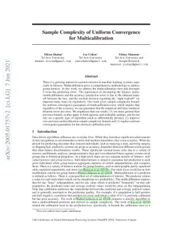 Sample Complexity of Uniform Convergence for Multicalibration