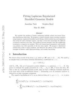 Fitting Laplacian Regularized Stratified Gaussian Models