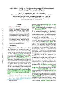 ADVISER: A Toolkit for Developing Multi-modal, Multi-domain and
  Socially-engaged Conversational Agents