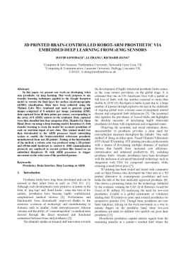 3D Printed Brain-Controlled Robot-Arm Prosthetic via Embedded Deep
  Learning from sEMG Sensors
