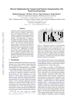 Discrete Optimization for Unsupervised Sentence Summarization with
  Word-Level Extraction