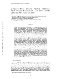 Enabling Deep Spiking Neural Networks with Hybrid Conversion and Spike
  Timing Dependent Backpropagation