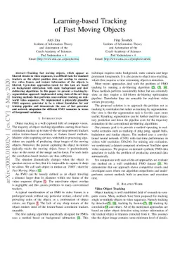 Learning-based Tracking of Fast Moving Objects