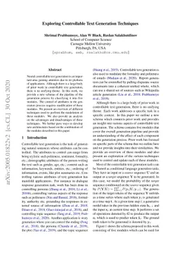 Exploring Controllable Text Generation Techniques