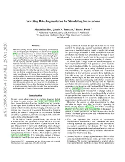 Selecting Data Augmentation for Simulating Interventions