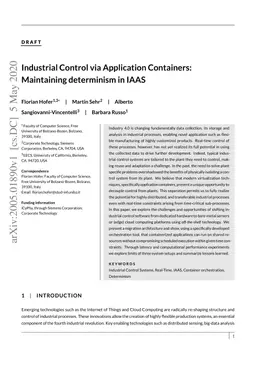 Industrial Control via Application Containers:Maintaining determinism in
  IAAS