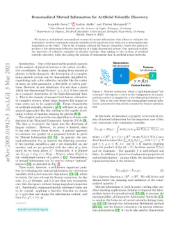Renormalized Mutual Information for Artificial Scientific Discovery