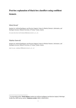 Post-hoc explanation of black-box classifiers using confident itemsets