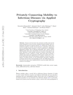 Privately Connecting Mobility to Infectious Diseases via Applied
  Cryptography
