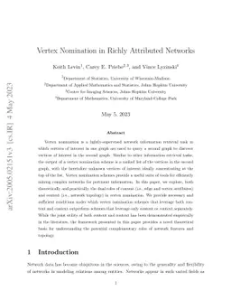 Vertex Nomination in Richly Attributed Networks