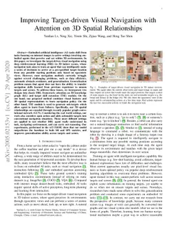 Improving Target-driven Visual Navigation with Attention on 3D Spatial
  Relationships