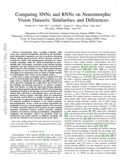 Comparing SNNs and RNNs on Neuromorphic Vision Datasets: Similarities
  and Differences