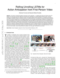 Rolling-Unrolling LSTMs for Action Anticipation from First-Person Video
