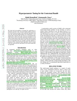 Hyper-parameter Tuning for the Contextual Bandit