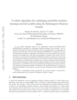 A robust algorithm for explaining unreliable machine learning survival
  models using the Kolmogorov-Smirnov bounds