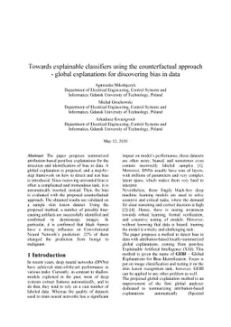 Towards explainable classifiers using the counterfactual approach --
  global explanations for discovering bias in data