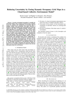 Reducing Uncertainty by Fusing Dynamic Occupancy Grid Maps in a
  Cloud-based Collective Environment Model