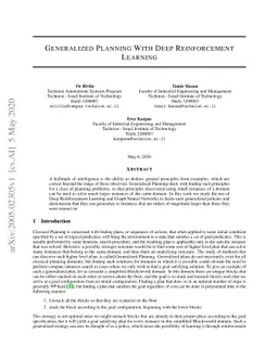 Generalized Planning With Deep Reinforcement Learning