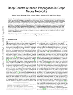 Deep Constraint-based Propagation in Graph Neural Networks
