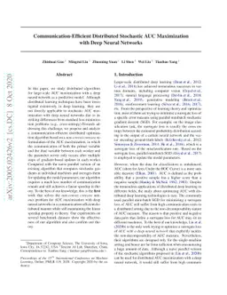 Communication-Efficient Distributed Stochastic AUC Maximization with
  Deep Neural Networks