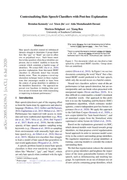 Contextualizing Hate Speech Classifiers with Post-hoc Explanation