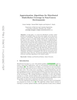Approximation Algorithms for Distributed Multi-Robot Coverage in
  Non-Convex Environments