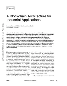 A Blockchain Architecture for Industrial Applications